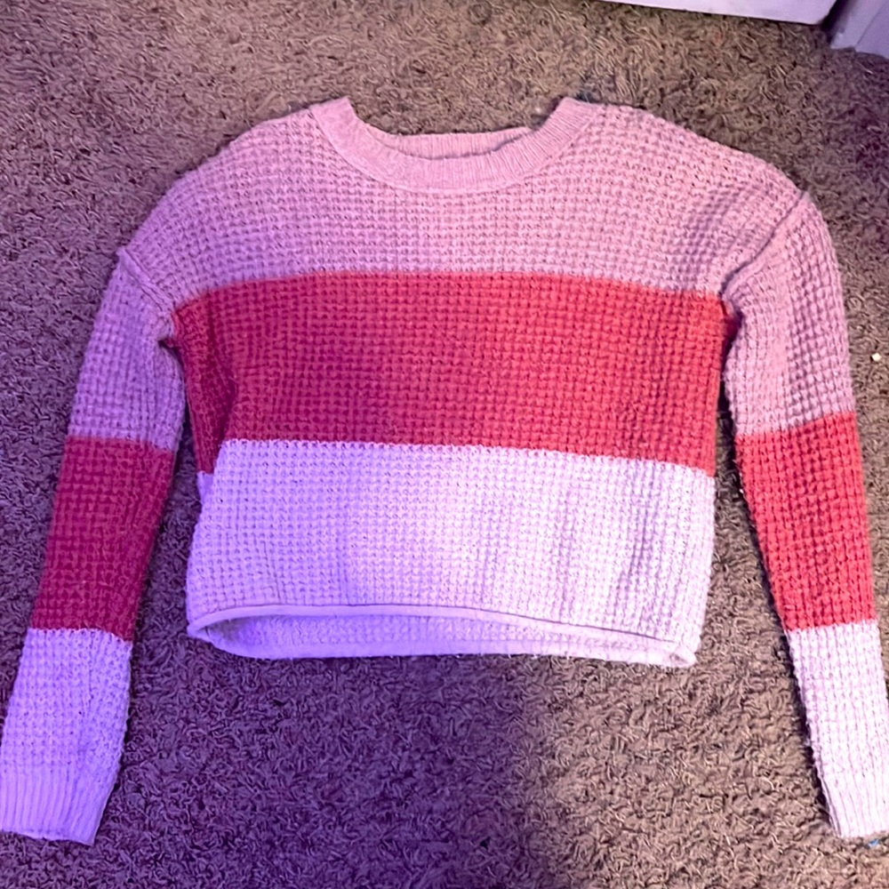 Women’s pink striped sweater
